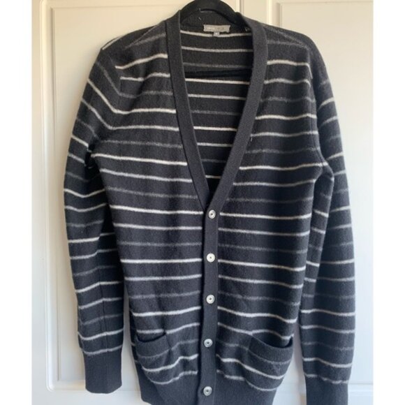 Vince Men’s Black Striped Cardigan - Picture 1 of 3